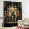 Set aus 2 modernen flachen Druckvorhängen ohne Stange Goldener Glanz Druck Polyester Einfach zu installieren Art Deco Vorhang Hergestellt