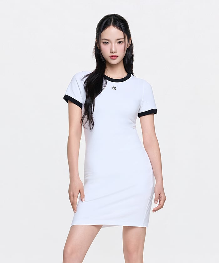 Emelbi Women'S Basic Ringer Dress Ny (White) (Type A)