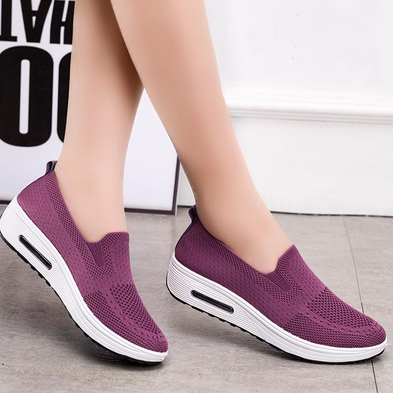 Women's Casual Thick-Soled Breathable Mesh Height-Increasing Shoes with Soft, Shock-Absorbing Air Cushion Soles