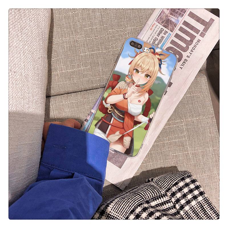 Genshin Impact Yoimiya Handyhülle für iPhone 11 12 13 mini pro XS MAX 8 7 6 6S Plus X 5S SE 2020 XR Hülle