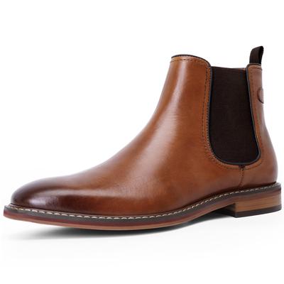 Foxsense Chelsea Boots with Side Genuine Formal Dress Size Men's Gore, Leather, Shoes, Brown, 25.0cm, C805H-02