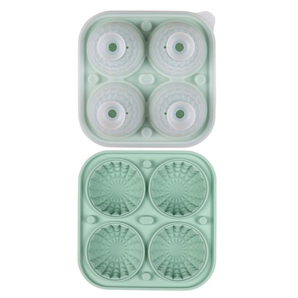 Spherical Silicone Ice Cube Tray Large Size with Lid Ice Ball Mold Round Shape 3D Sphere Ice Mold Kitchen Cocktail Drink