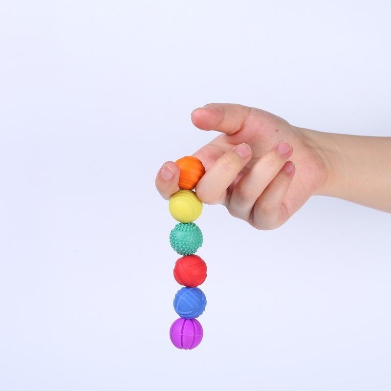 6pcs  Silicone Magnetic Ball Stress Relief Toy Finger Stress Relief Educational Toy Novelty Magnetic Fidget Roller