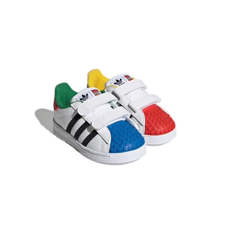 LEGO X Adidas Superstar CF I White Red Blue Baby Sneakers Cloud-White Core-Black H03969