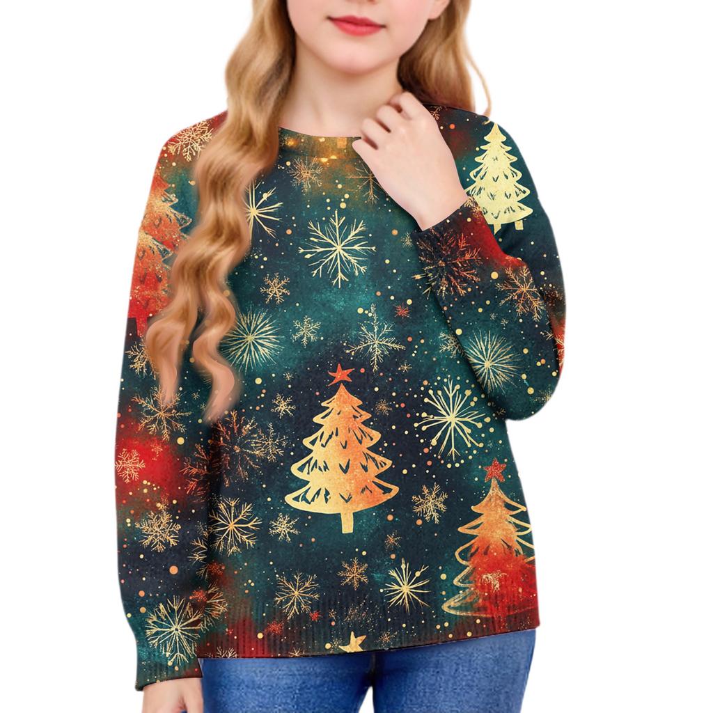 Christmas Day Sweatshirts For Children Boys And Girls Knit Sweater Cute Shirt Fall Crewneck Pullover Tops