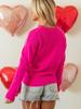 2025 Autumn Heart Print Women's Casual Pullover Sweater - European & American Style, Round Neck, Long Sleeve, Warm Wear