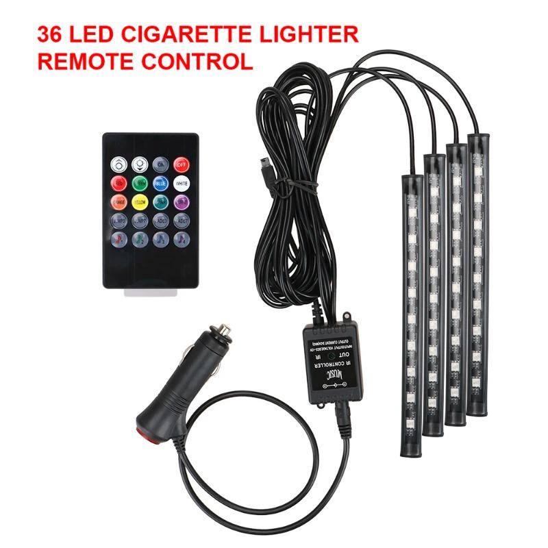 36 LED Car Atmosphere Lamp Automotive Ambient Interior Decorative Lights Remote/Voice Control Decoration Accessories