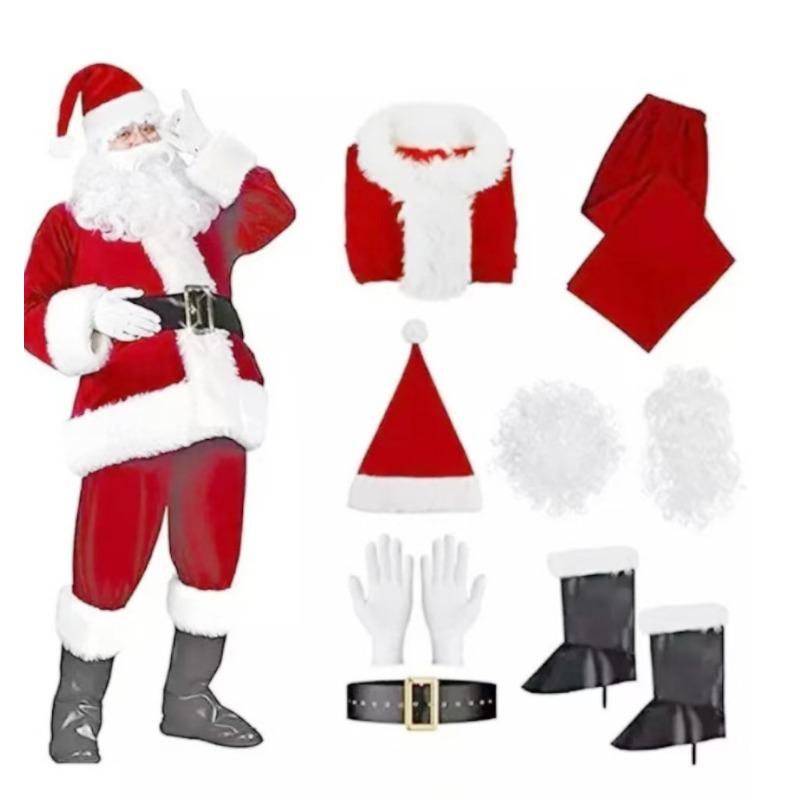 New Santa Claus clothes enlarged and thickened Christmas costumes Christmas costumes Holiday classic performance clothes