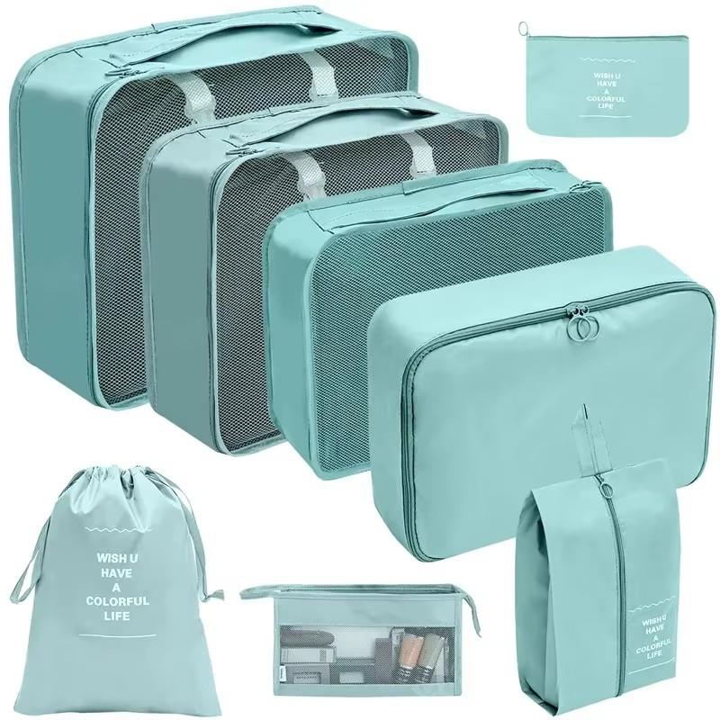 8 Pcs Set Travel Organizer Storage Bags Suitcase Packing Cubes Set Cases Portable Luggage Clothes Shoe Tidy Pouch Folding