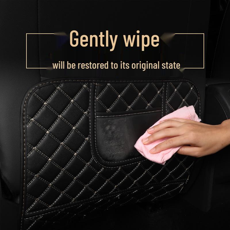 Child Car Seat Back Protector with Storage - Anti-Kick and Wear Pad