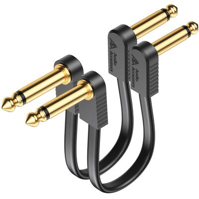 AA AUDIO ACCESSORY Patch 5cm X Kevlar Mini Plugs 5mm Pitch Quadruple Flat Guitar Short Ideal for Guitar Effects Cables, 2, Reinforced, Gold-Plated