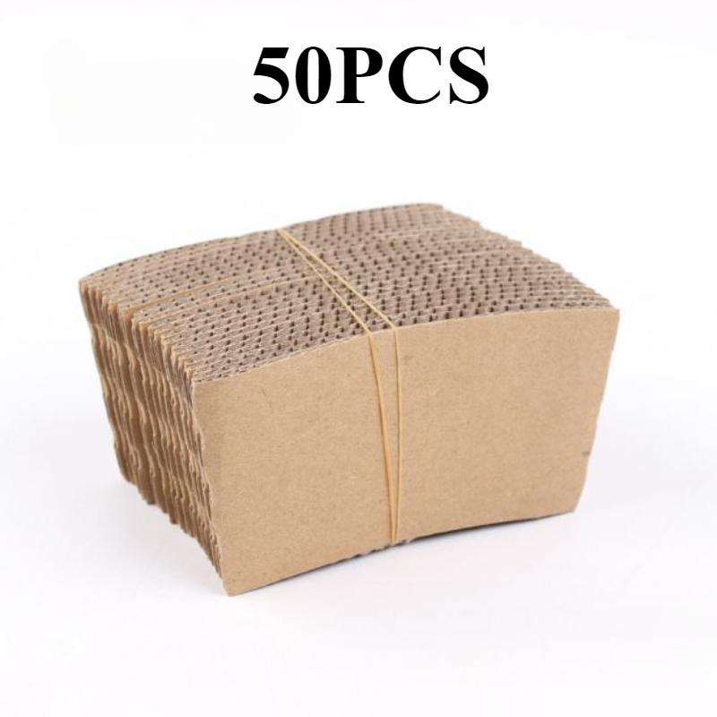 50/100PCS Brown Coffee Cup Covers Disposable Cup Covers Kraft Paper Insulation Rack Hot Cold Drink Coffee Tea Party Products
