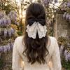 Bowknot French Lace Hair Clip Vintage Satin Hair Accessories Bow Ponytail Hair Grip  Bridal
