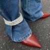 Trend Multi Layer Imitation Pearl Beaded Anklets for Women Ladies Punk Street Style Popular Anklets Pants Chains Jewelry Gifts