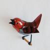 Used Wood carving brooch of wild birds, robin, lovebird, craft