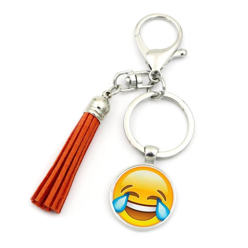 Adorable Funny Expression Time Gem Keychain Pendant Creative Unique Tassel Charm