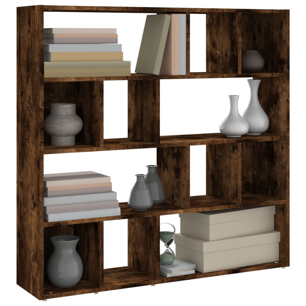 Bookshelf Room Divider Smoked Oak 105 x 24 x 102 cm