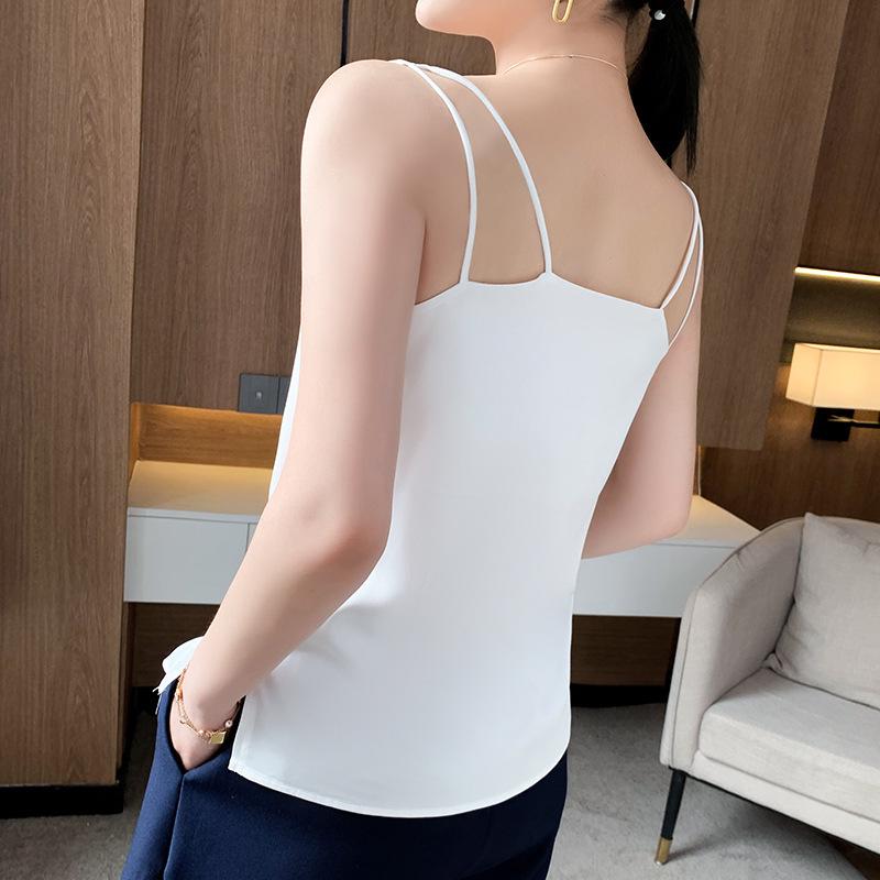 

Women s Plus Size White Ice Silk Summer Tank Top - Spicy Girl Vest 2025 Style 3XL