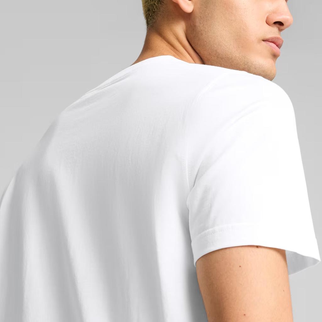 Puma Πουλόβερ Φούτερ Με Στρογγυλή Λαιμόκοψη Γράμμα Κοντομάνικο T-Shirt Ανδρικά Top Λευκό 681791-02