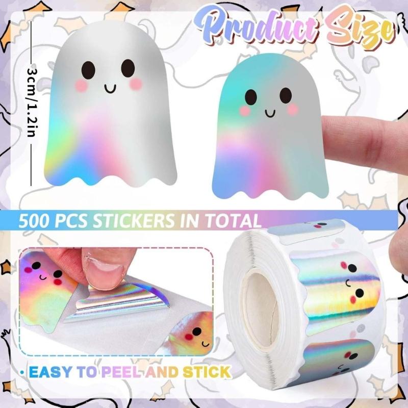 500 Sheets Holiday Label Sticker 2Pcs Set Office Sealing Labels Decorative Adhesive Decal For Party Decoration