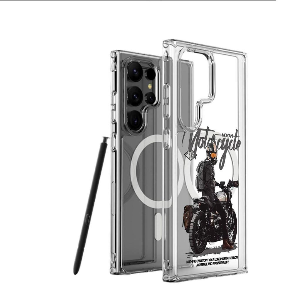 Biking Boy Magnetic Clear Case for iPhone 15/16/17 Pro Max - Full Coverage Protection