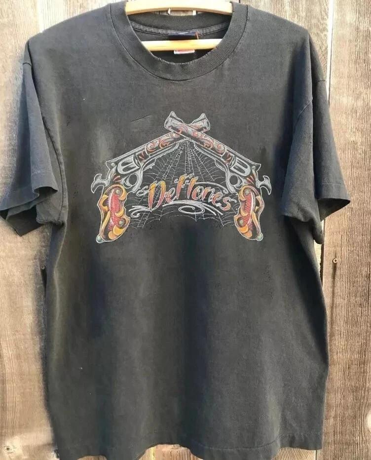 Футболка группы Deftones, Угольно-серая хлопковая футболка Deftones, Унисекс, Классическая, S-5XL, Унисекс футболка S