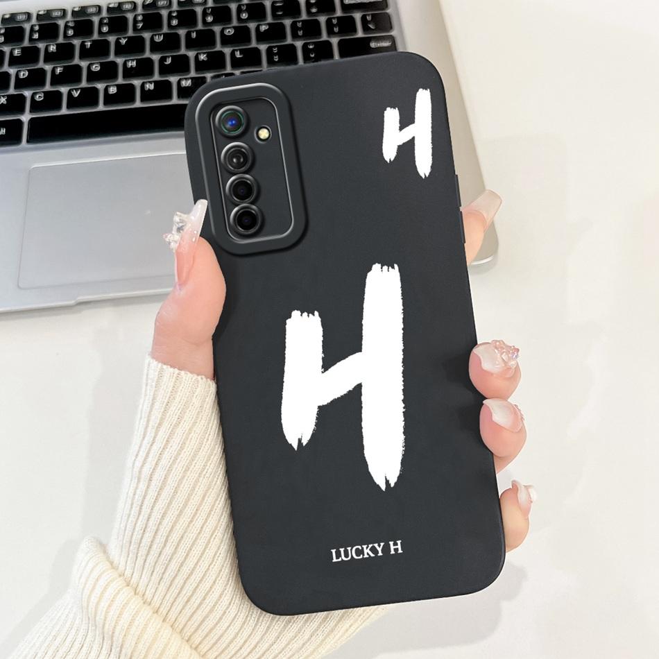 For Realme X2 XT Lucky Initial Letter Phone Case For Realme XT X2 Soft Silicone Shockproof Cases