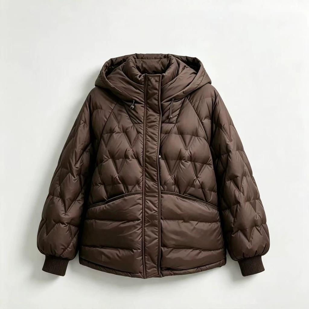 Medium and long hooded cotton clothes for women's winter new fashion, foreign style, warm, loose cotton-padded clothes, and trendy outer covers.