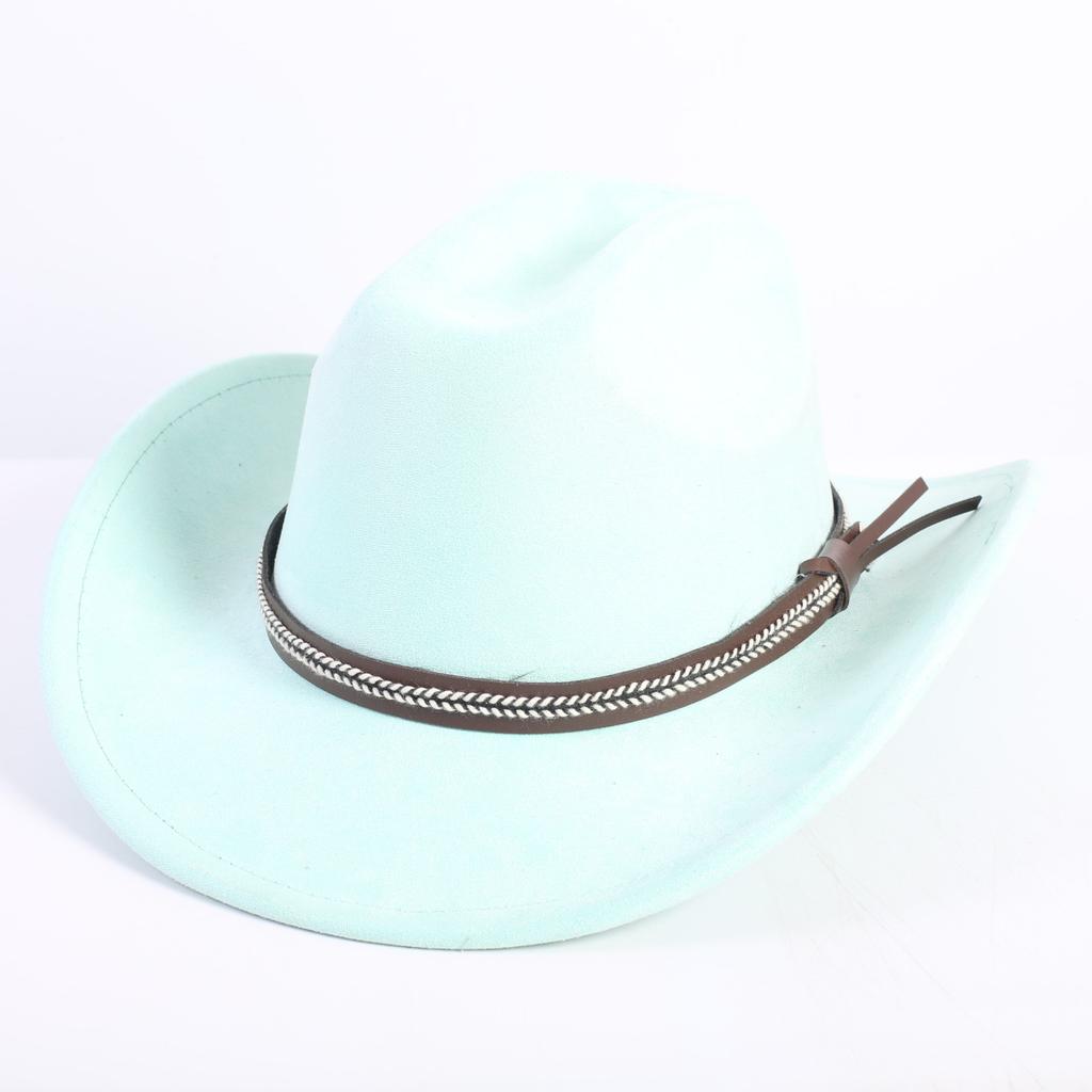 Neue Farbe Western Cowboyhut Herren und Damen Pendler Vielseitig Einfacher Stil Breiter Rand Zylinder Sonnenhut