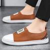 New Men Slip-on Casual Leather Shoes Classic British Style Flat Designer Loafers Comfy Outdoor Soft Bottom Driving Walking Shoes