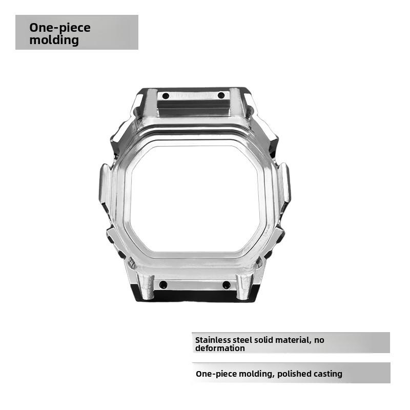 DW-H5600 Vintage engrave Mod kit  For Casio G-SHOCK Small Square DW H5600 modified solid stainless steel Watch strap case men