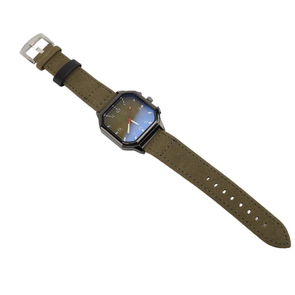 Men Watch Quartz Movement Leather Strap Stylish Retro Wristwatch for Indoor Outdoor Activities
