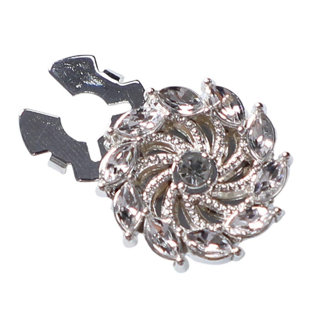 1PC DIY Sewing Pearl Flower Button Covers Alloy Golden Base Shirt Button Clip Detachable Clip-On Handwoven