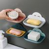 Wall-Mounted Cloud Soap Dish: No-Drill Double-Layer Drainage Rack for Bathroom Storage