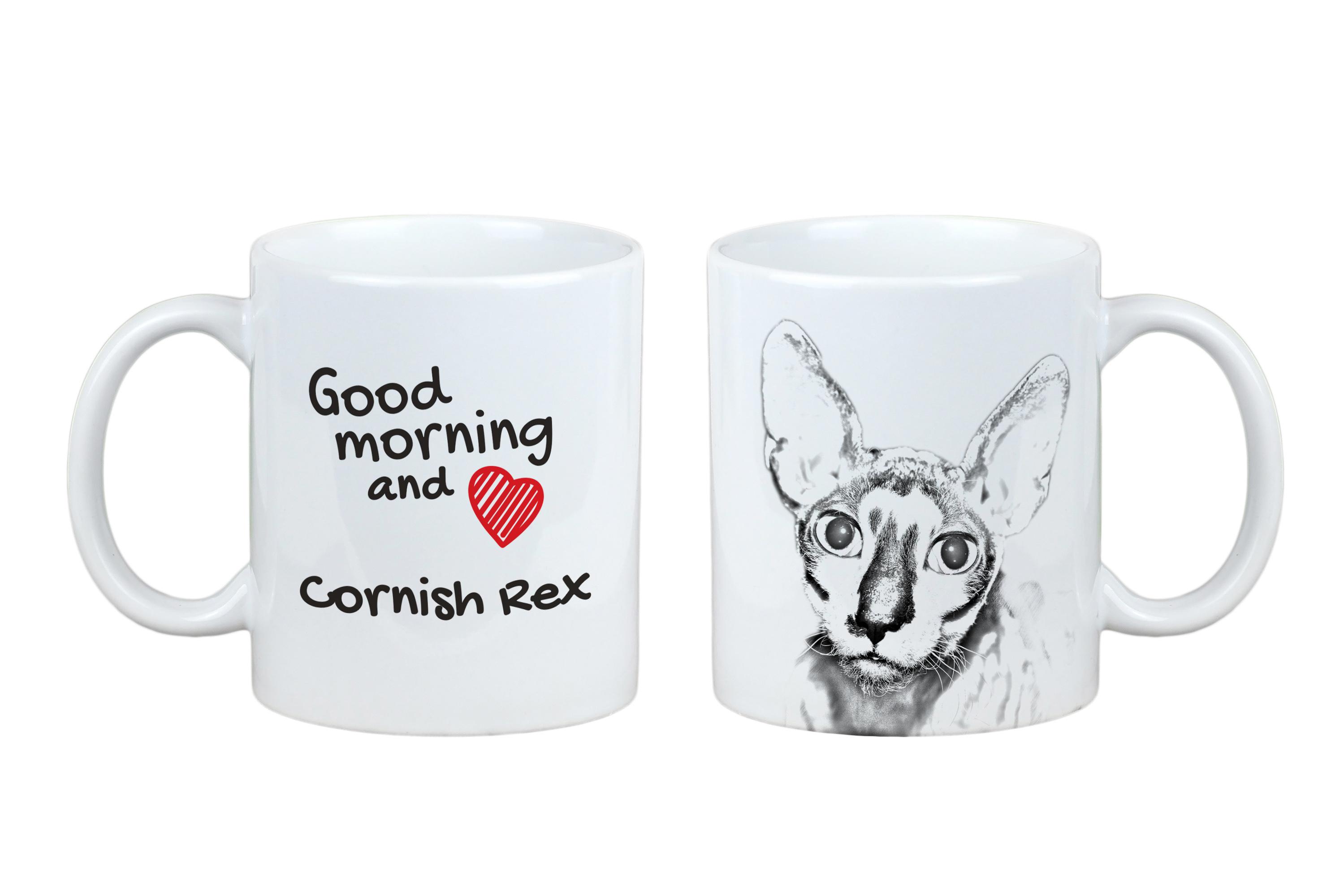 

Cornish Rex - cat mug, personalized mug with print, classic gift for everyone from the Art-Dog brand білий