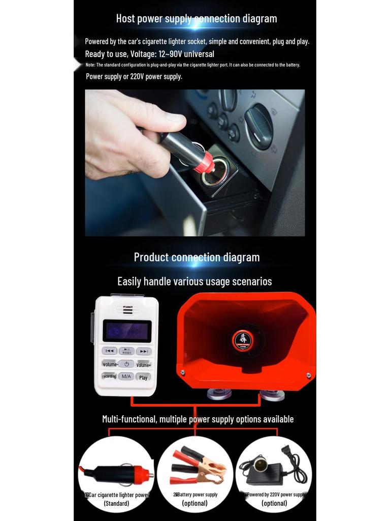Smart Remote Control Car Roof Speaker with Ceiling Mount for Advertising and High-Pitch Sound Amplification