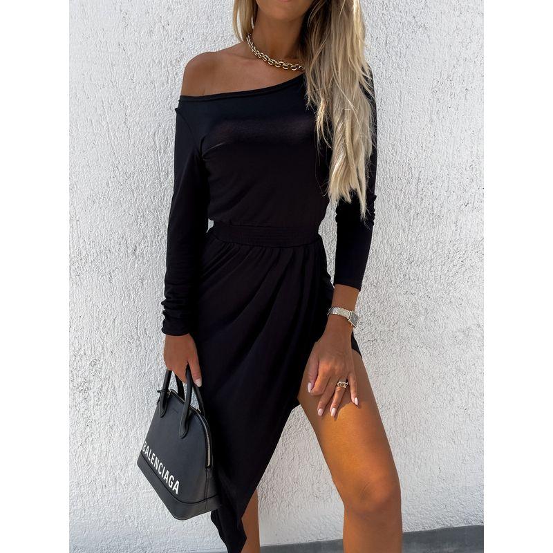 Irregular Dress Off-Shoulder European And American Dress Split