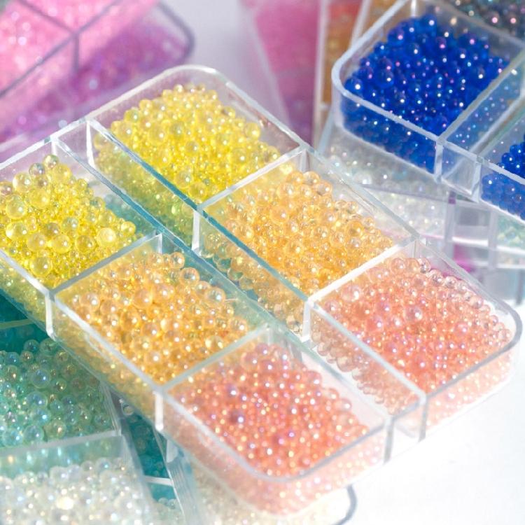 Tiny Mini Bubble Bead DIY Shaker Resin Mold Filler DIY Silicone Mold Nail Art Mini Beads Clear Colorful Bead