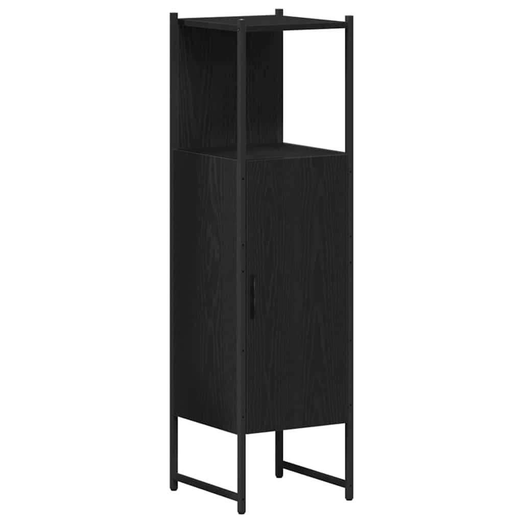 Bathroom Furniture Set 4 pcs Black Oak Effect Particleboard