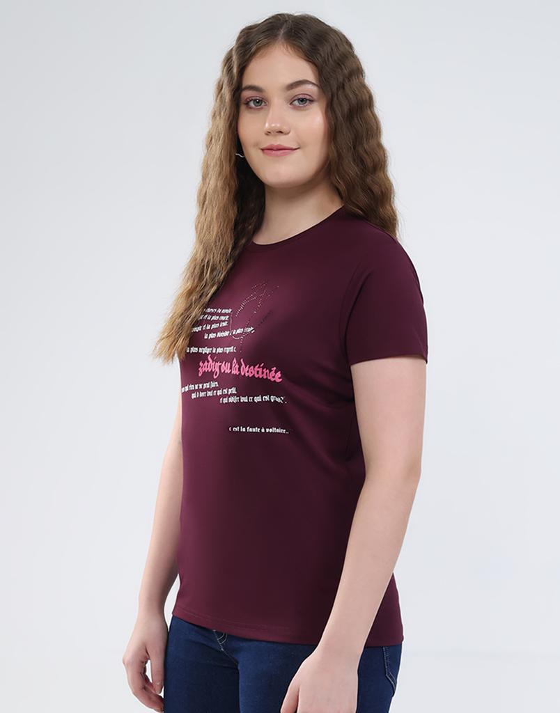 MONTE CARLO Damen Rundhals-Oberteil mit halbem Ärmel