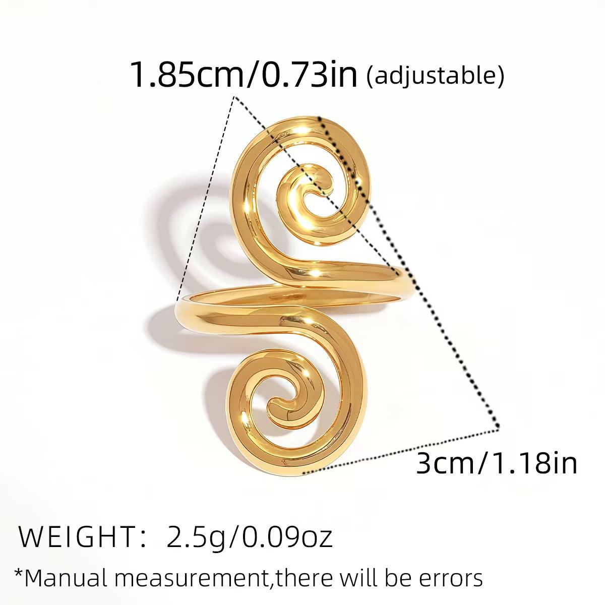 

Geometric Hollow Stainless Steel Open Rings Metal Texture Waterproof Quality Daily Simple Stylish Golden Zircon For Women 2026