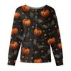 Women's Casual Fashion Long Sleeve Standing Collar Single Breasted Halloween Printed Workwear Jacket Tops
