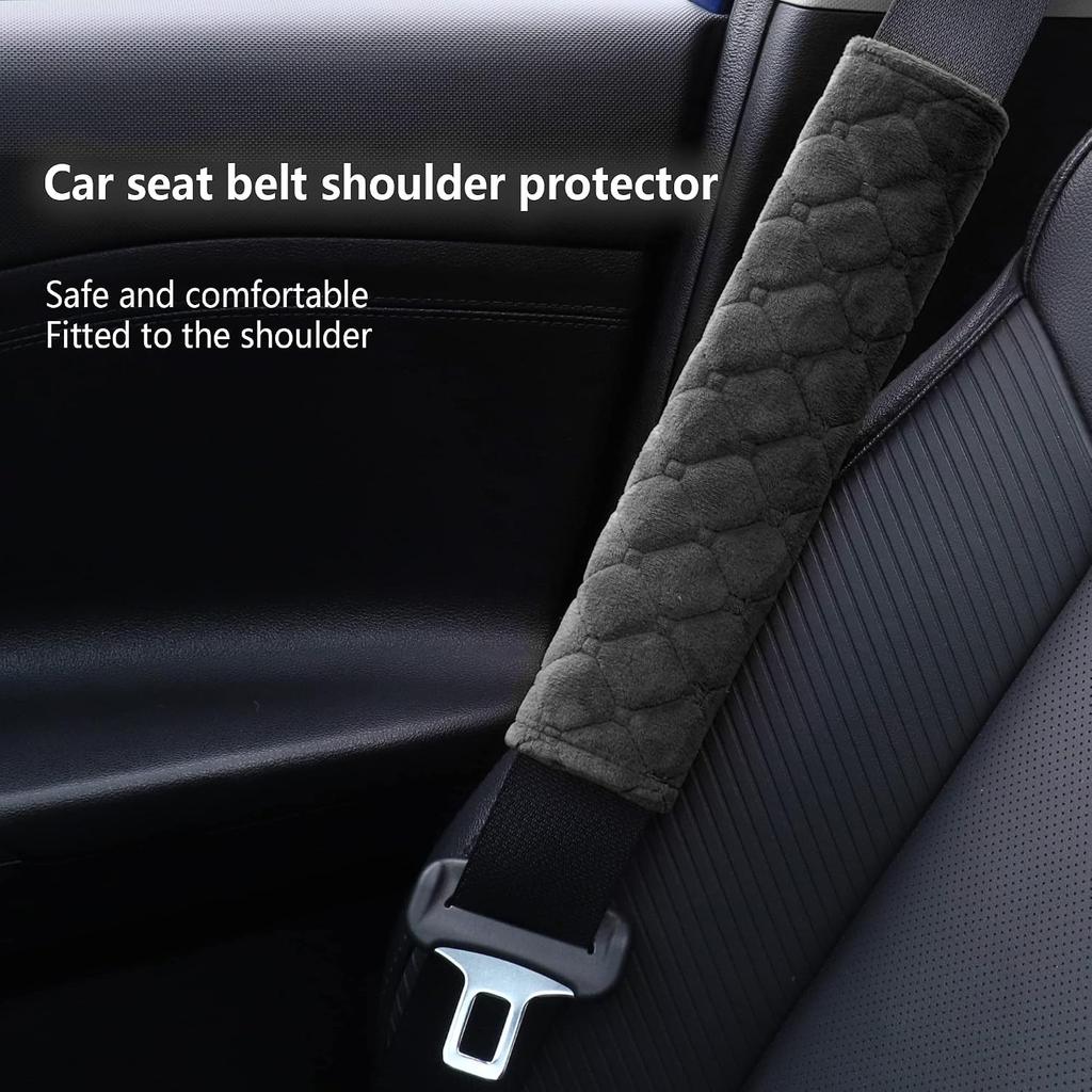 Turcee 2 PCS Auto Seatbelt Covers Soft Seat Belt Cushion,Anti-Friction for a Comfortable Driving,Car Accessories for Men/Women/Kid,Fit with All Cars