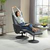 Massage Chair with Footstool, Ergonomic Chair with 10 Vibration Points, Faux Leather, 76 X 81 X 105 Cm, Dark Grey
