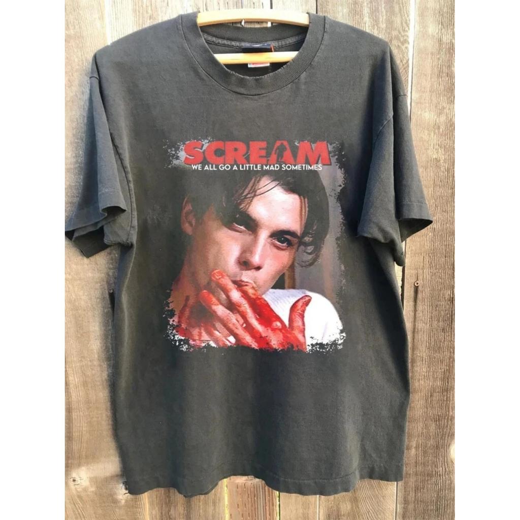 The Movie _Scream_ Features Billy Loomis and Skeeter Ulrich in Vintage Shirts As Well As Outdoor Fan Printed T-shirts