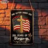 2D Flat 1pc Decorative 8*12 Inch Plaque Aluminium Metal Sign: One Nation Under God 250 Years of Blessings Retro Art with Christian Cross & US Flag