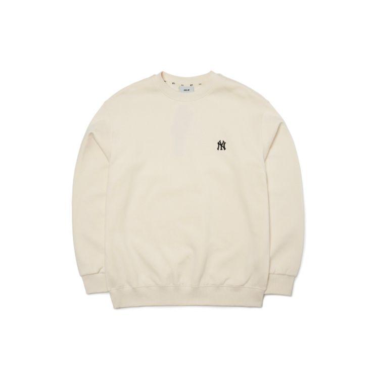 MLB New York Yankees Logo Pattern Loose Long Sleeve Sweatshirt Unisex Sweatshirt Off-White 3AMTB0616-50CRS