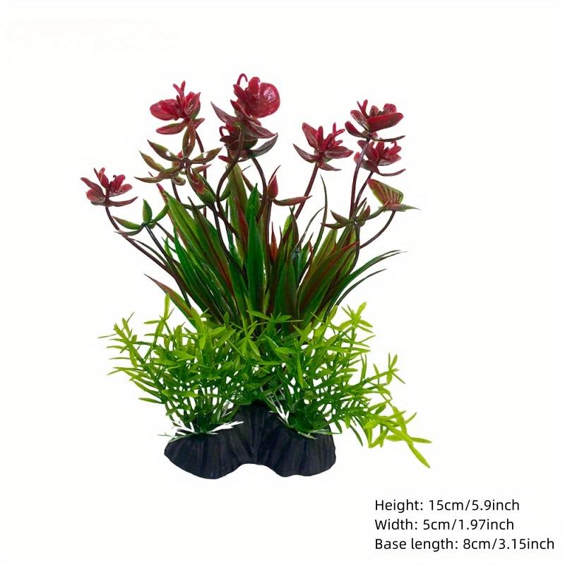 1PC Aquarium Decor Set - Vibrant Green Plastic Plant Ornaments - Fish Tanks, Durable Pvc Material 15cm/5.9inch