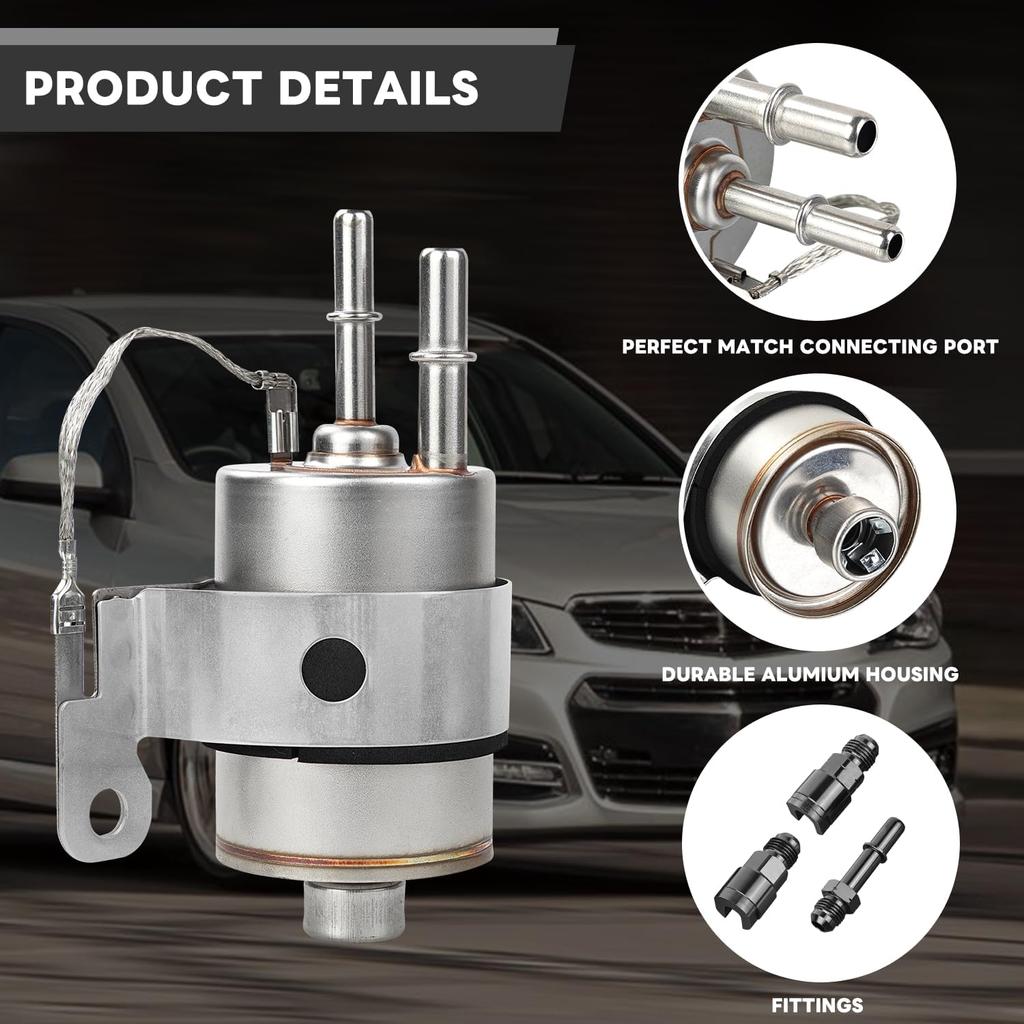58 PSI Fit Fuel Filter Regulator Kit For LS Swap EFI Conversion Corvette C5 5.3 Chevy Fuel Pressure Filter With Return AN-6 Fittings 3/8'' 5/16'' EFI