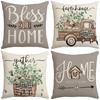 New Plant Flower Truck Letter Spring Series Pillow Cover Home Office Pillow Cushion Ins